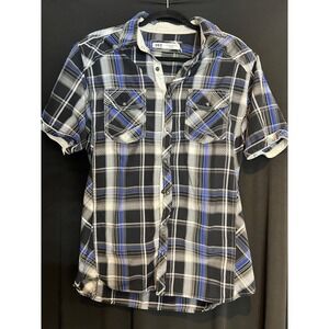 Men's Plaid BKE Button Up T Shirt Size L